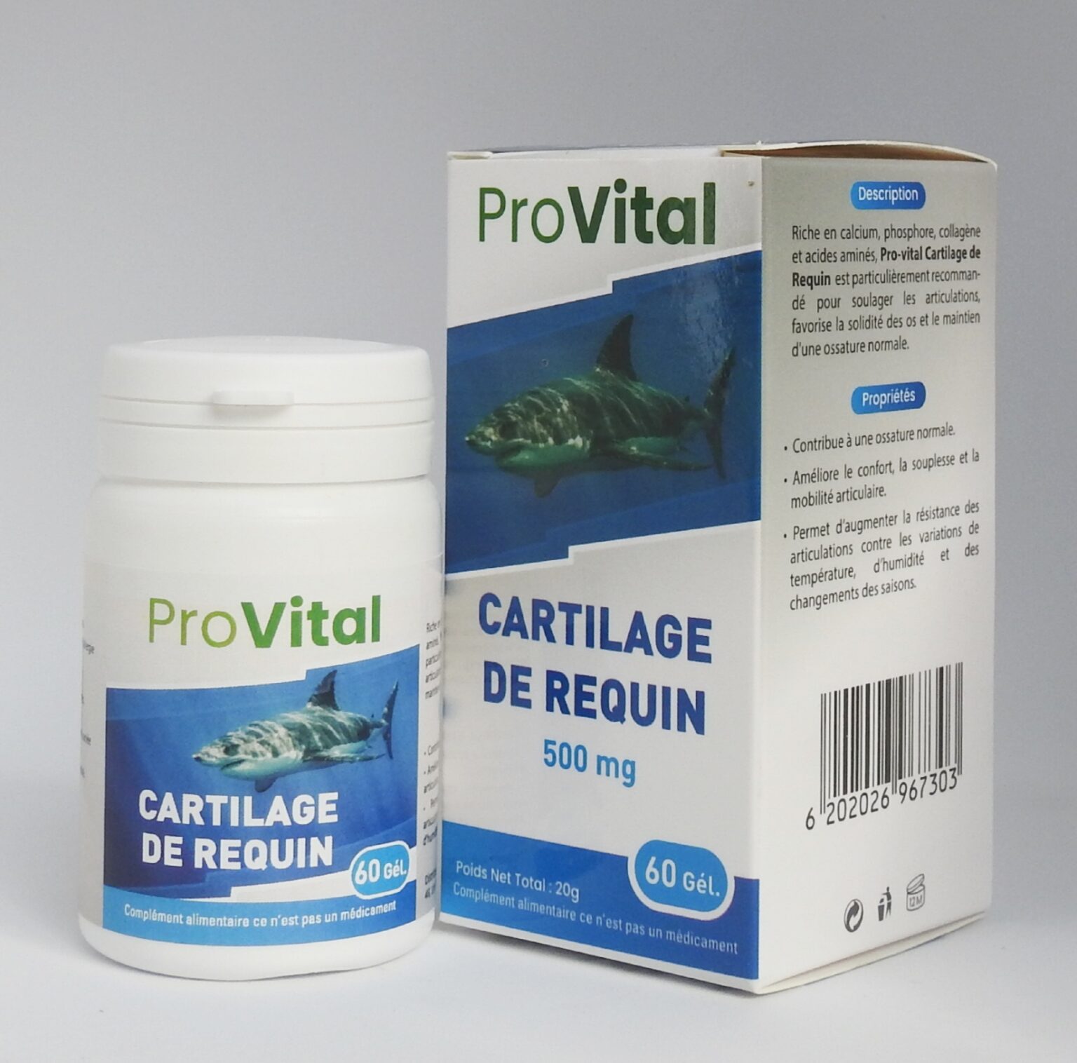 Pro Vital Cartilage De Requin G Lules Pro Vital