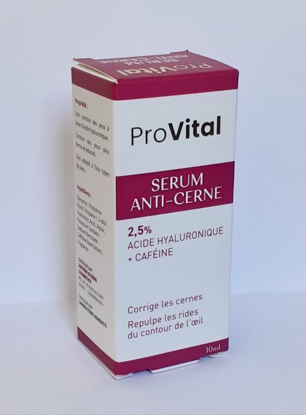 pro-vital Maroc Serum Anti Cèrne à base d'Acide Hyaluronique 2,5% +Caféine 10ml